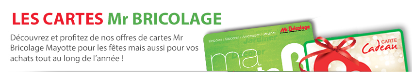 Les cartes Mr Bricolage | Découvrez et profitez de nos offres de cartes Mr Bricolage Mayotte pour les fêtes mais aussi pour vos achats tout au long de l'année !